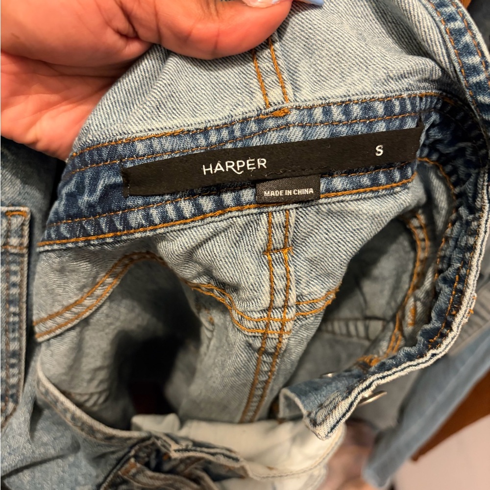 Harper Light Blue Denim Overalls - Picture 5 of 5